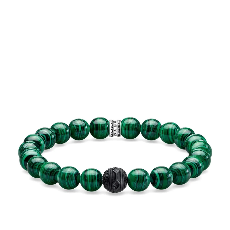 Thomas Sabo Bracelet Black Cat green 925 Sterling Silver, Blackened, Cold Enamel