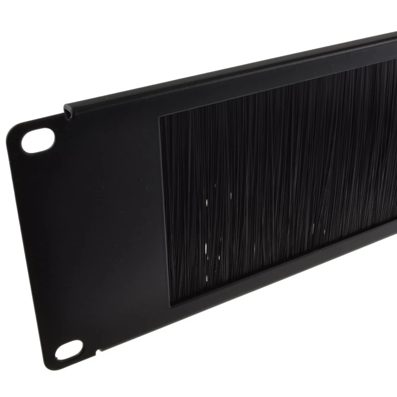 kenable Brush Plate/Panel Cable Management 2U for 19 inch Data Cabinet in Black