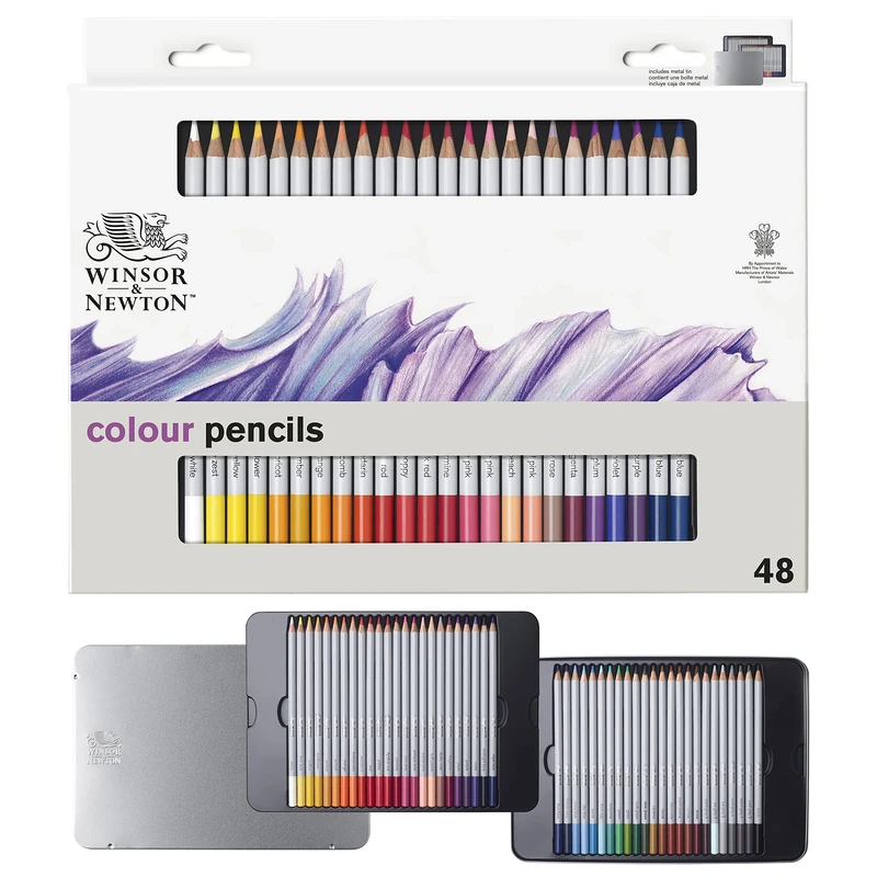 Winsor & Newton Studio Collection Colouring Pencils, 48 Soft Core Drawing Pencils, Premium Artist Quality, for Sketching, Blending, Shading and Layering