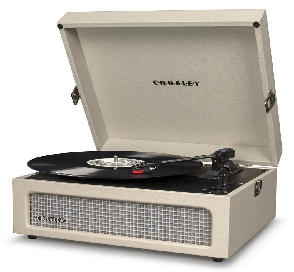 Crosley Voyager Three-Speed Turntable with Built-In Stereo Speakers, Bluetooth and Pitch Control - Cream