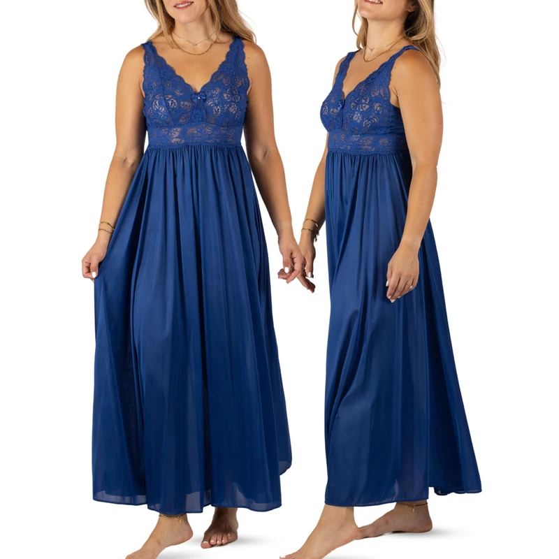 Shadowline Women's Classy for Women, Elegant Women's Sleepwear Nightgown, Navy, M UK - Image 1