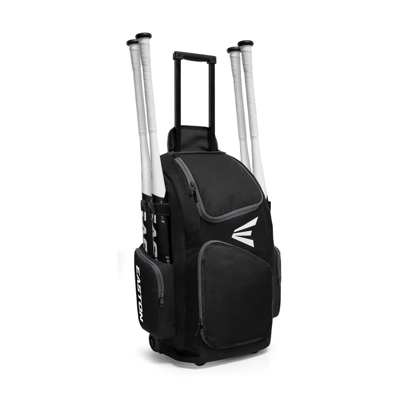 Easton Travelers Stand-Up Wheeled Baseball Bag, Black