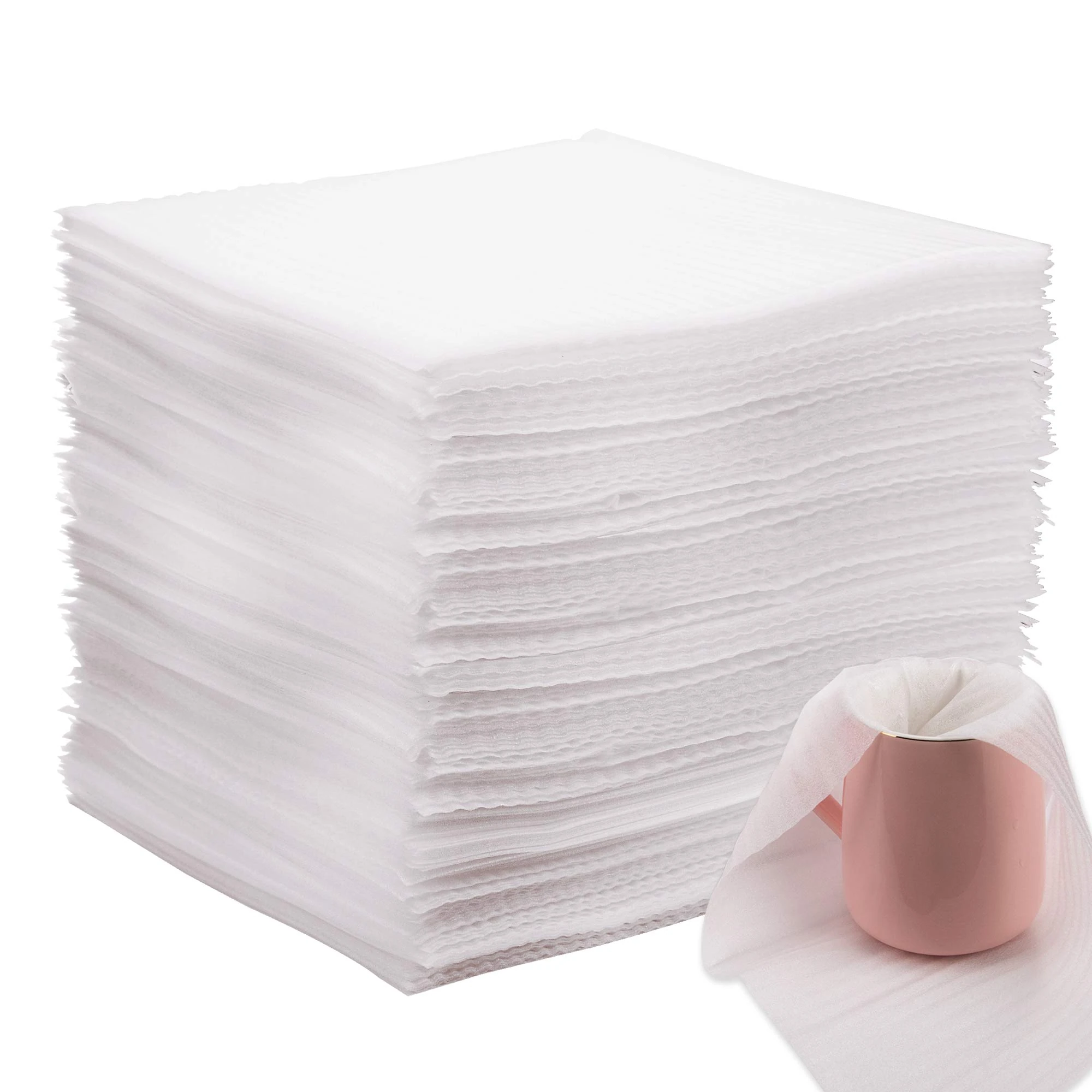 AIEX 12'' x 12'' (100 Count) Cushion Foam Wrap Sheets Moving Supplies Material Packing Foam for Moving Boxes Dishes, Plates, Glasses, Vases, Cups Protection, Shipping, Storage(Ultra Thin)