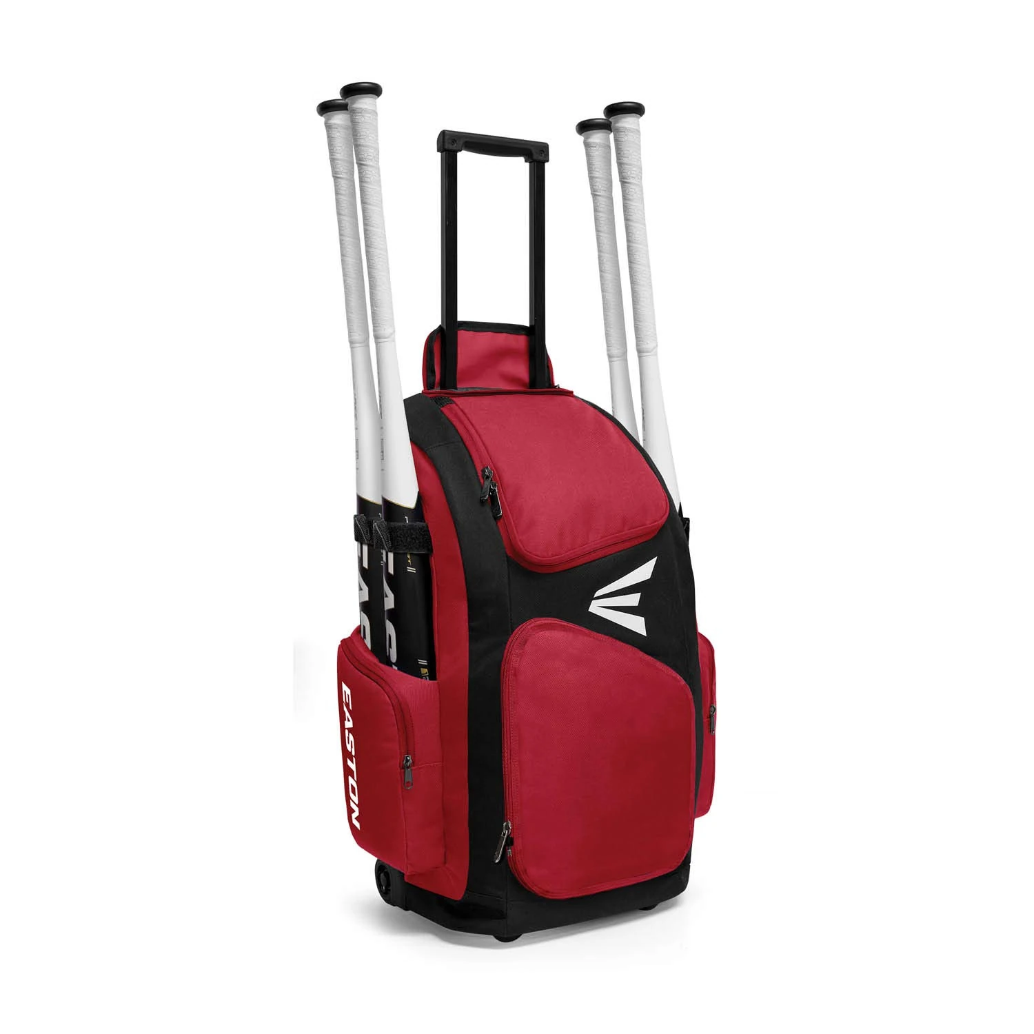 Easton Travelers Stand-Up Wheeled Baseball Bag, Red