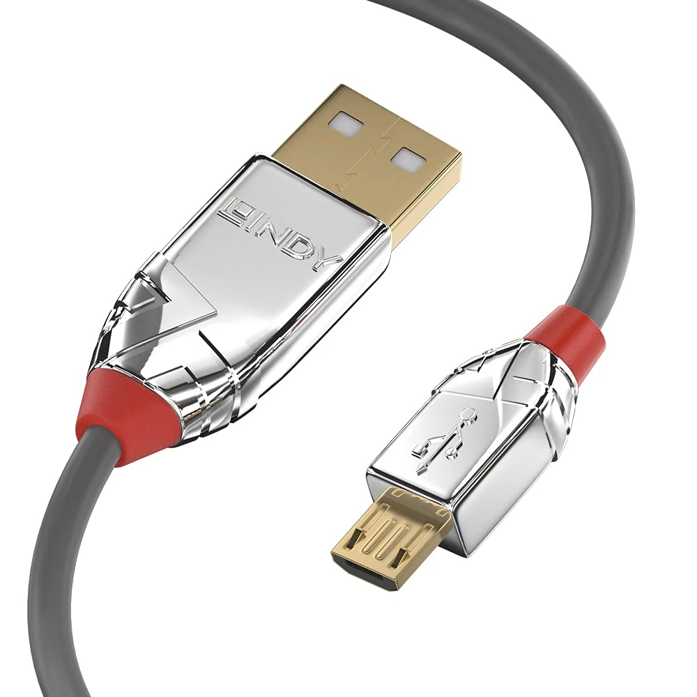 Lindy 2m USB 2.0 Type A to Micro-B Cable, Cromo Line