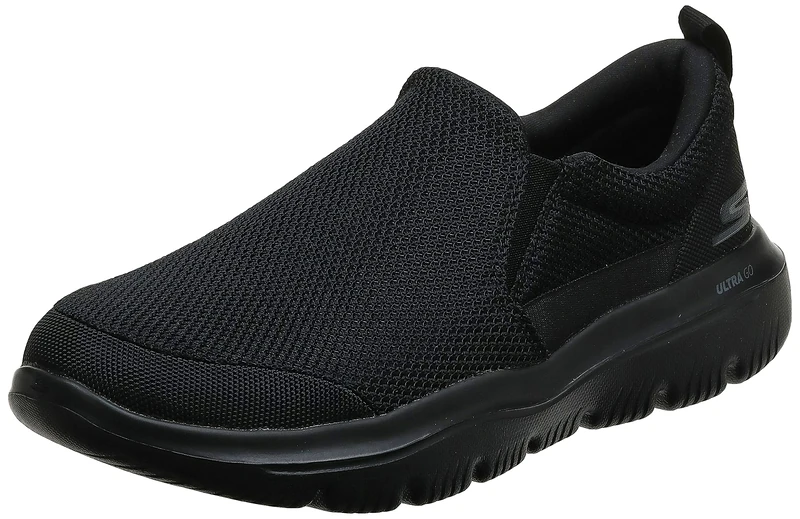 Skechers Men's Go Walk Evolution Ultra-Impeccable Sneaker, Black, 7.5 UK X-Wide