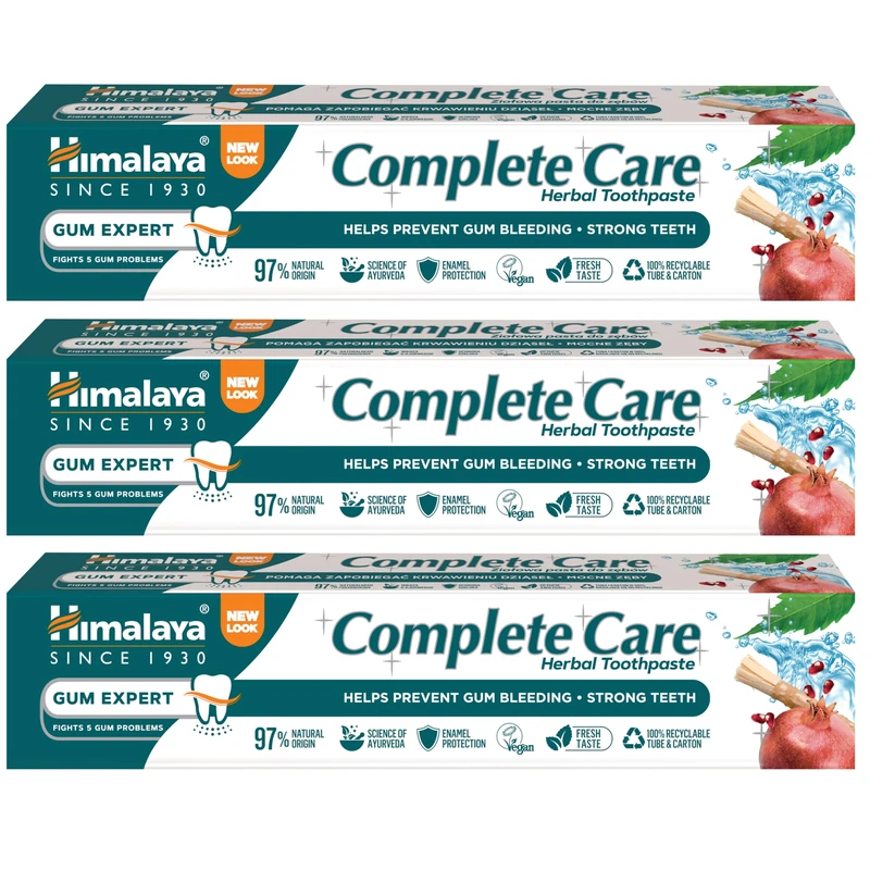 Himalaya Herbal Complete Care Toothpaste |Anti Inflammation, Anti-oxidant, Prevents Bleeding or Swollen Gum - 100% Vegetarian Herbal Toothpaste - 75ml (Pack of 3)