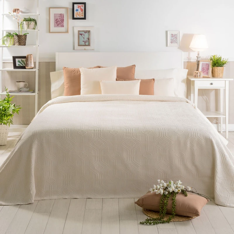 Sancarlos – Quilt Pique limiana, Light and Fresh 200x260 cm cream - Image 1