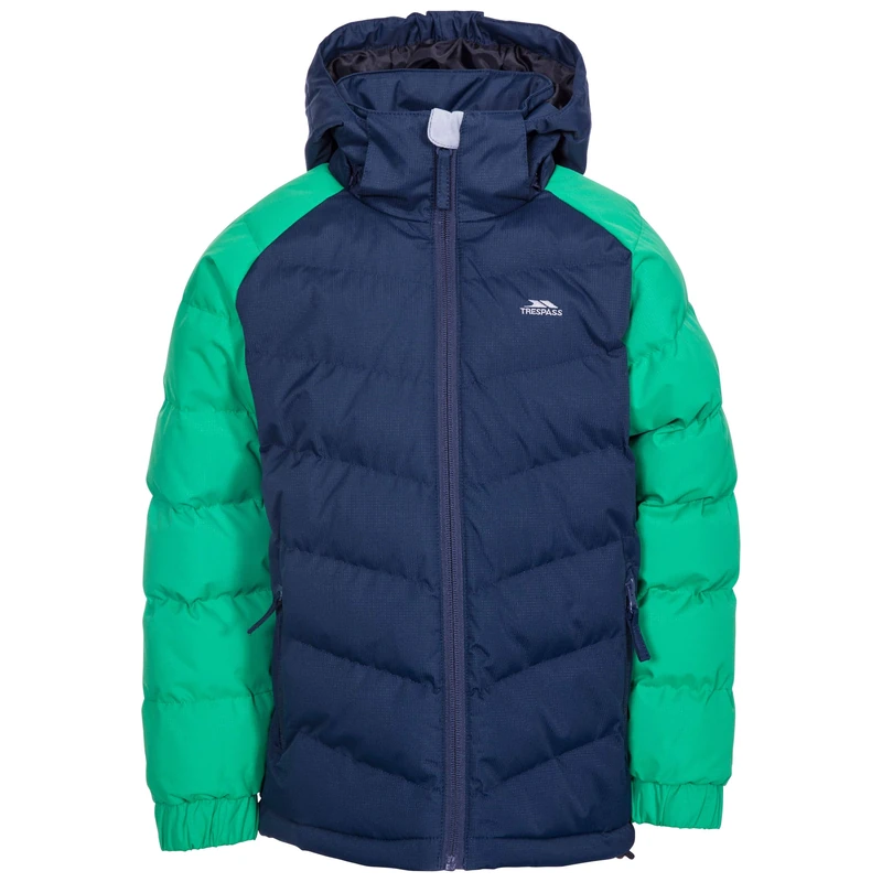 Trespass Boys Padded Jacket Windproof Water Resistant Hooded School Sidespin