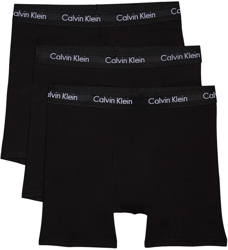 Calvin Klein Men’s 3 Pack Stretch Boxer Briefs, Black (Black W. Black Wb), L