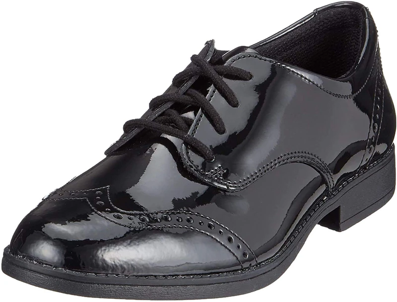 Clarks Girl's Sami Walk Derbys, Black Black Patent, 3.5 UK