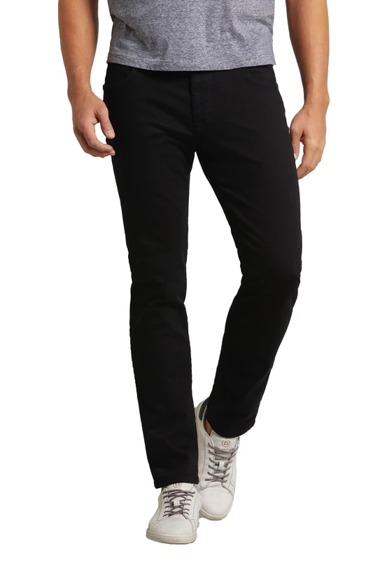 bugatti Men's Jeans Black Regular Fit Five Pocket Cotton Power Stretch Denim, Black (Black 290), 32 W/34 L