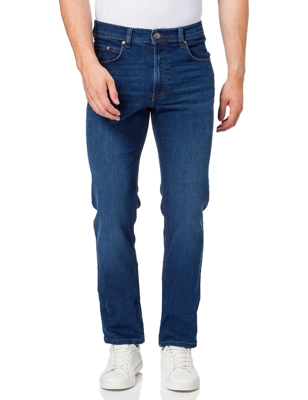 bugatti Men's Jeans Regular Fit Five Pocket Denim Cotton Stretch, Blue (Dark Blue 373), 30 W/34 L