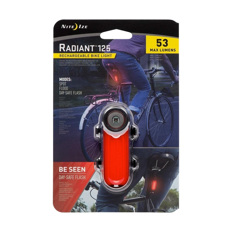 Radiant 125 Rechargeable Bike Light - Red light