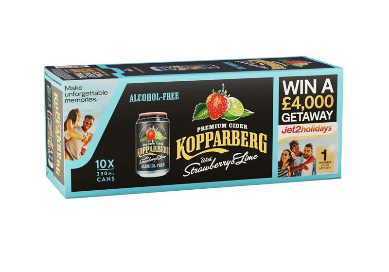 Kopparberg Premium Alcohol Free Cider Strawberry and Lime, 10 x 330ml