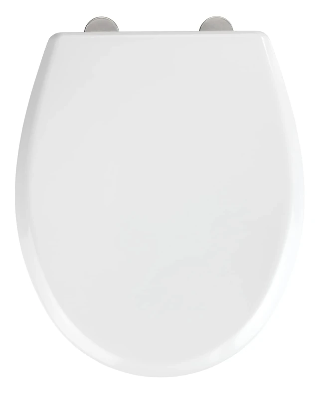 WENKO Toilet seat Gubbio white - antibacterial toilet lid, soft closing mechanism, 350 kg load capacity, Duroplast, 37 x 44.5 cm, White