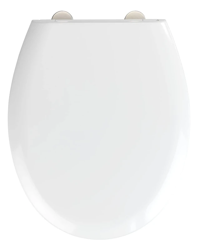 WENKO Toilet seat Rieti - antibacterial toilet lid, soft closing mechanism, 350 kg load capacity, Duroplast, 37 x 44.5 cm, White