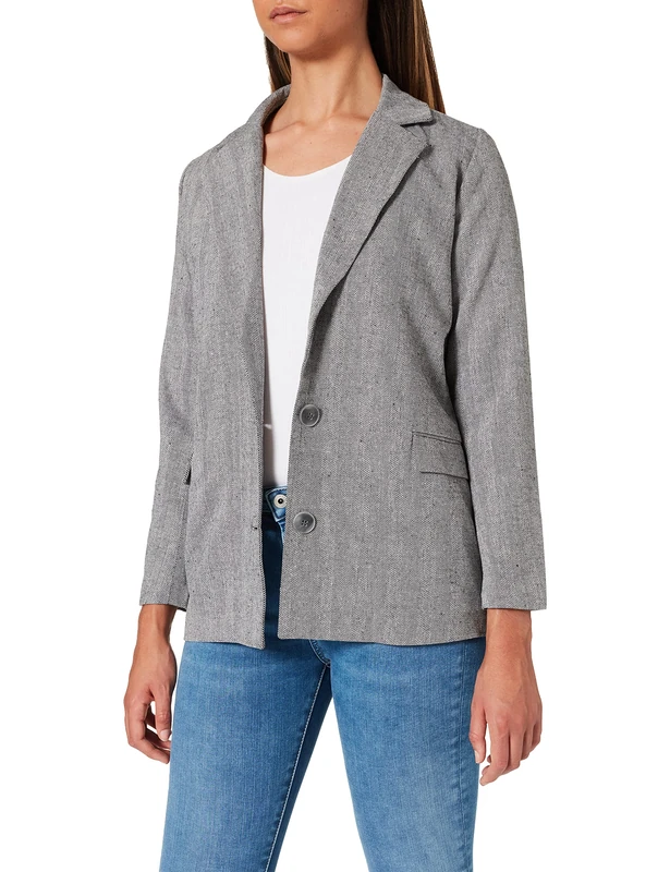 SPARKZ COPENHAGEN Women's SMILLA Blazer Suit Jacket, Grey (Dark Grey Melange), 8 (Size: S) - Image 1