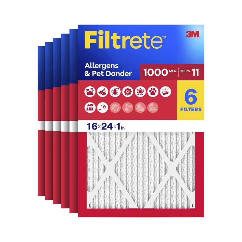Filtrete 16x24x1, AC Furnace Air Filter, MPR 1000, Micro Allergen Defense, 6-Pack (Exact Dimensions 15.81 x 23.81 x 0.81)
