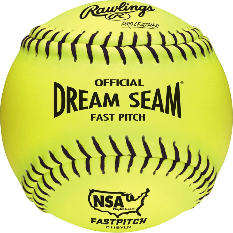 Rawlings C11BYLN NSA Raised Seam Fastpitch Softball, 12Count