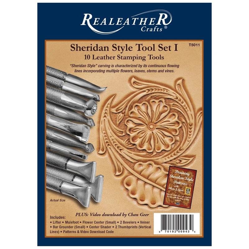 Realeather Sheridan Stamp Tool Set I, Metal, Chrome Plated - Image 1