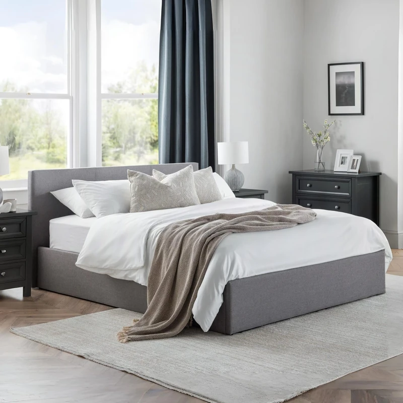Julian Bowen Rialto Lift-up Storage Bed, Grey, King Size