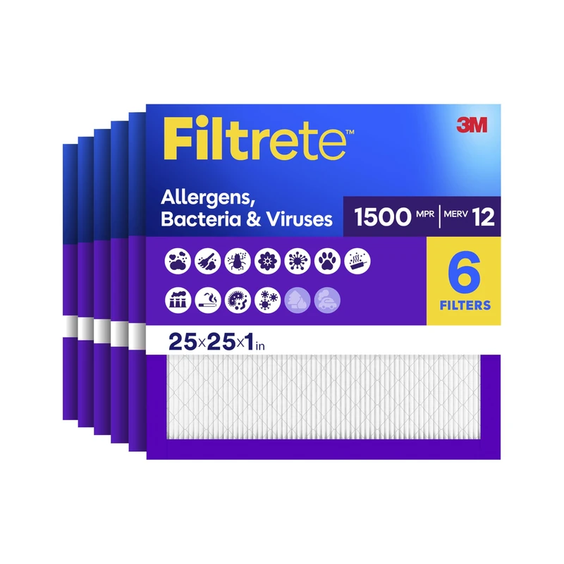 Filtrete 25x25x1 MPR 1500 MERV 12 Air Filter - 6-Pack - Image 1