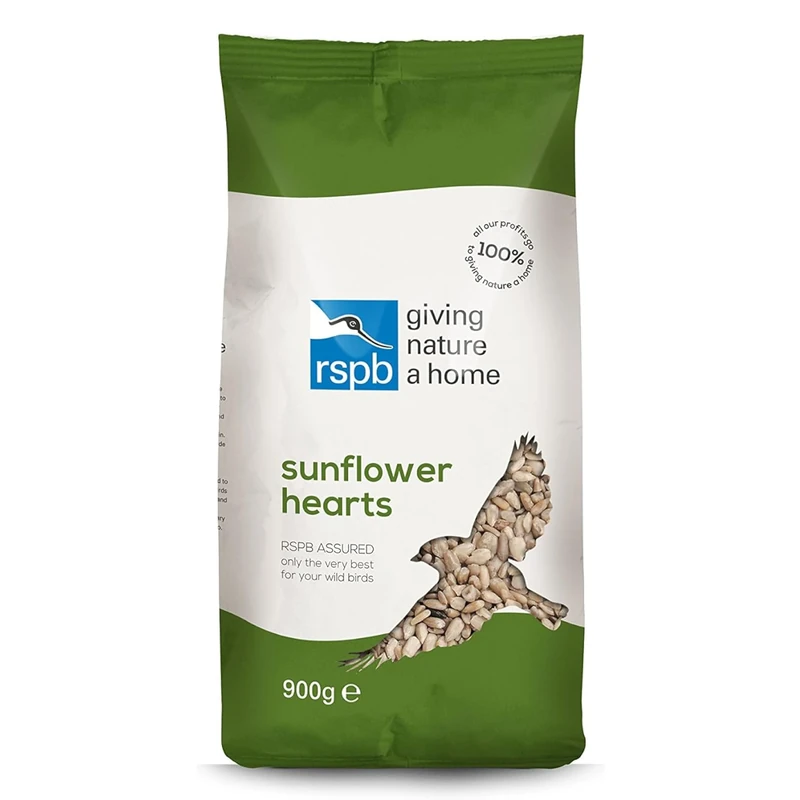 RSPB Sunflower Hearts Wild Bird Food 900g, High in Energy & Protein, Great For Bird Feeders, Supporting The RSPB Charity, Resealable & Recyclable Packaging