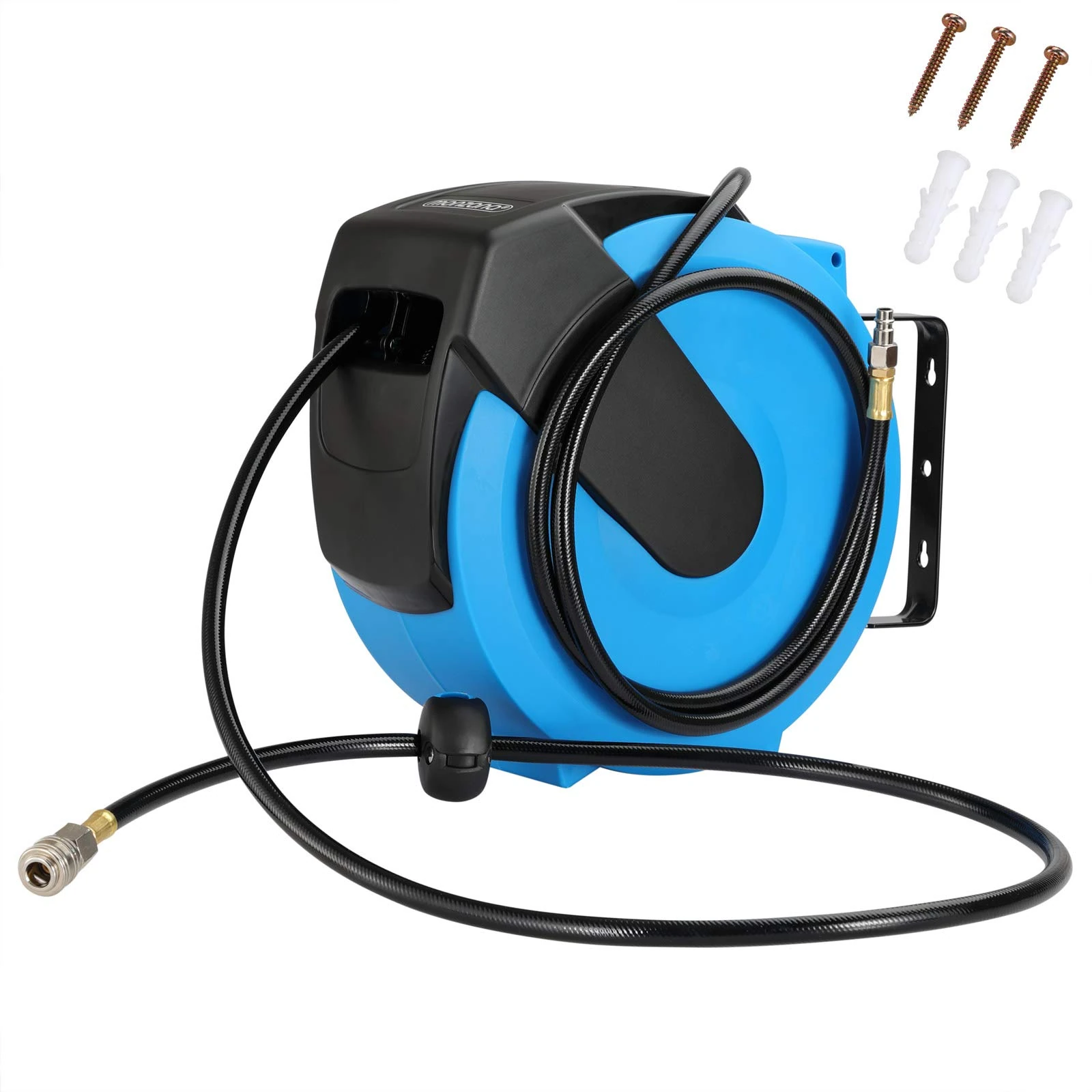 MONZANA® Compressed Air Hose Reel | Wall Mountable | 180° Rotatable | Pneumatic Air Compressor | 1/4 Inch Connection | Retractable Auto Rewind Tool | 20m