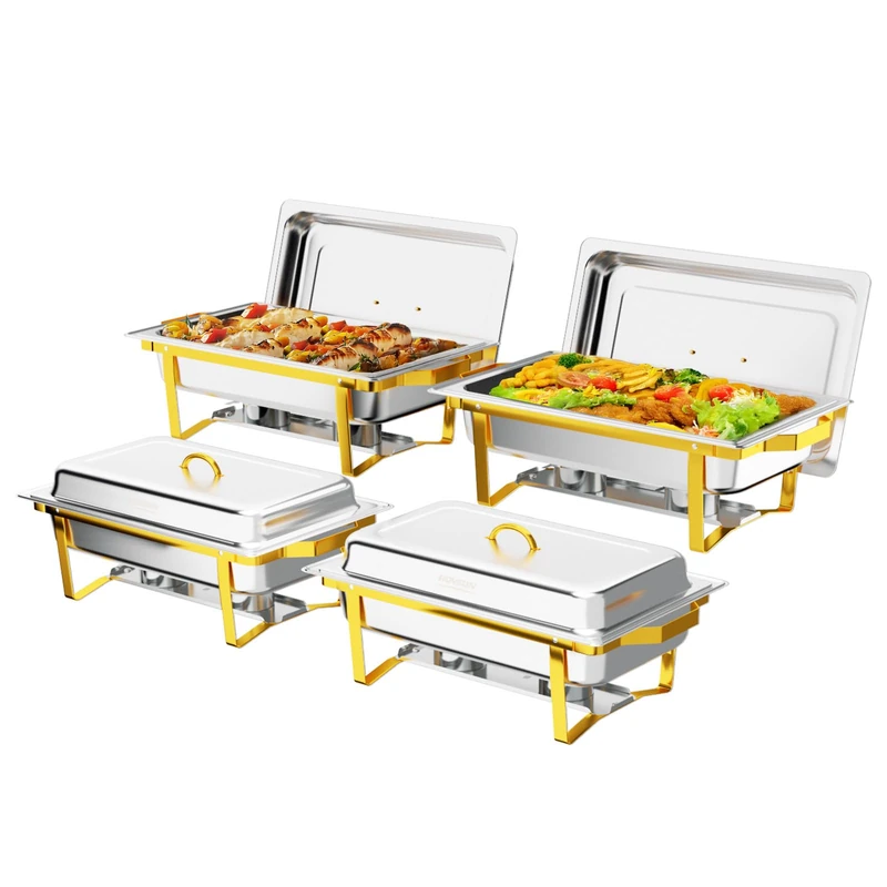 ROVSUN 8 Qt 4 Pack Stainless Steel Chafing Dishes Set