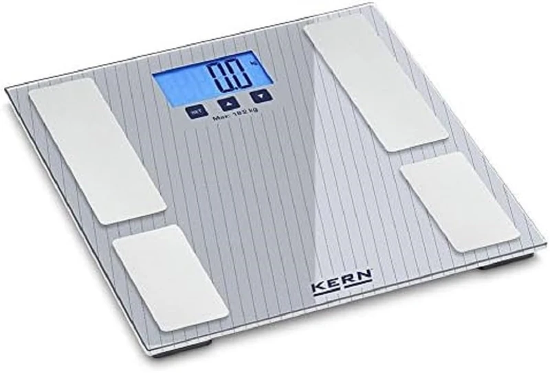 KERN MFB 150K100S05 Body Analysis Scales (Weighing Range Max. 182 kg, Readability 0.1 kg, Flat Design, Memory for up to 10 People, Large Display, Bathroom Scales)
