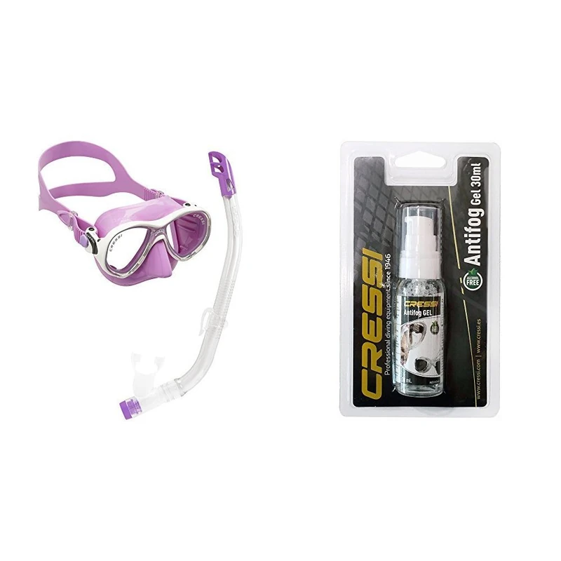 Cressi Kids' Premium Snorkeling Lilac/White with Anti Fog Gel for Diving Masks/Swim Goggles