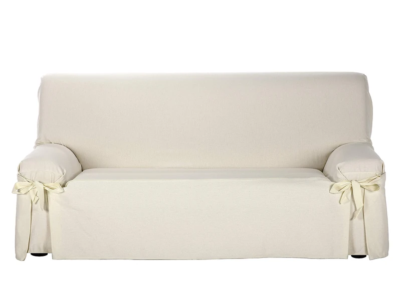 Martina Home Riga Sofa Cover with Bows 3 Seater ecru