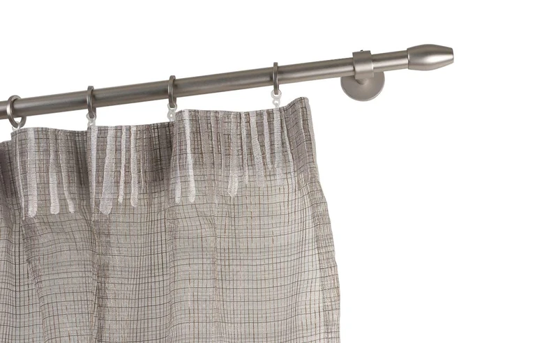 InCasa Curtain Pole: 20 mm, Length 260 cm, Satin Steel-Complete, Stainless, Grey