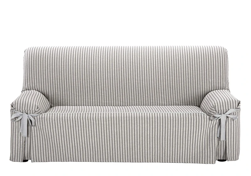 Martina Home Milan Sofa Cover with Bows 4 places 4 Seats grey