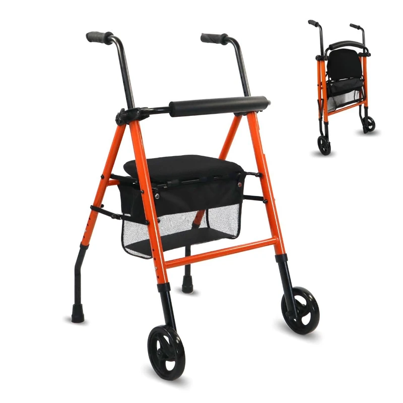 Mobiclinic Neron Folding Rollator Walker with Seat and Basket