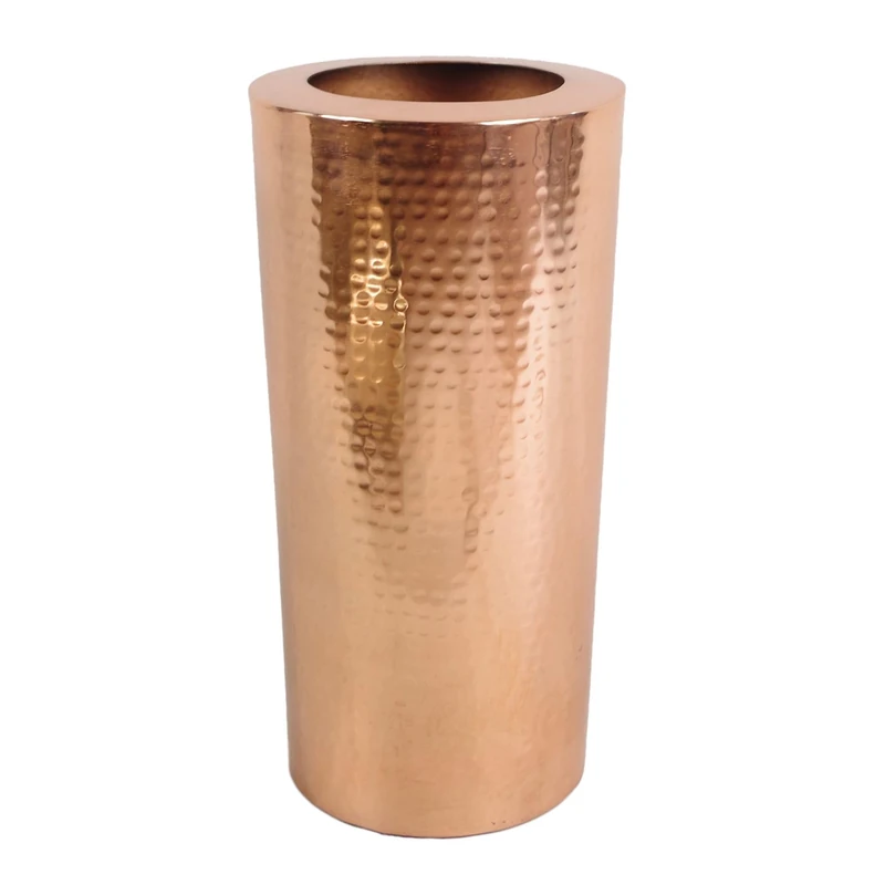 Leaf Design UK Large Hammered Metal Vase, Copper, 15cm x 30cm - Image 1