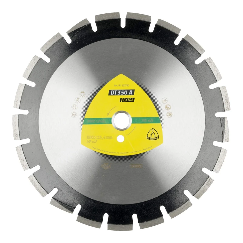 Klingspor 337731 Diamond Cutting Disc Set Large for Asphalt, Sandstone, DT 350 A, 300 mm x 20 mm, 6400 rpm, 2.8 mm Segments