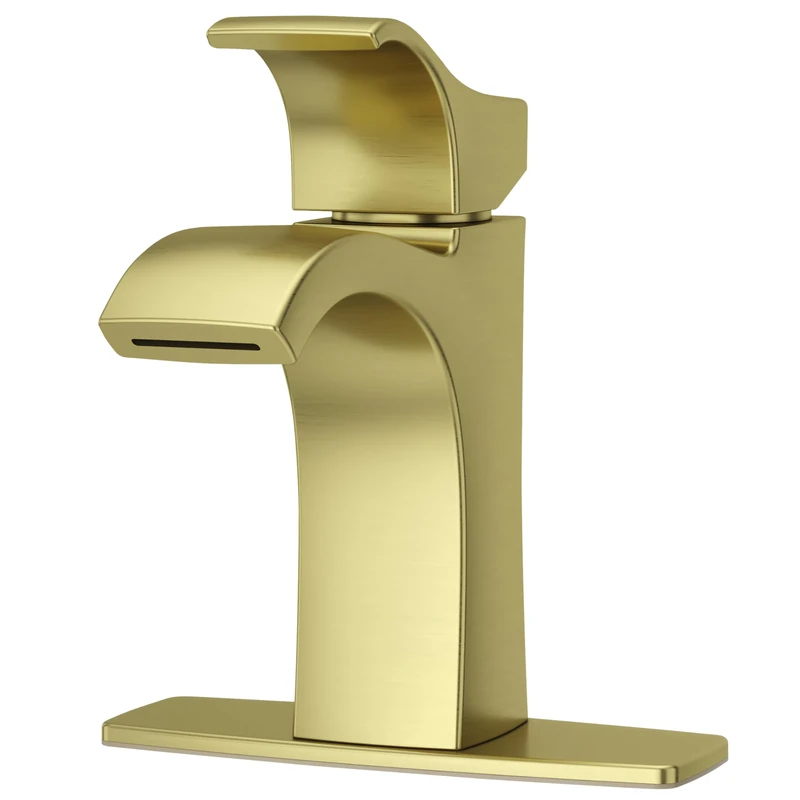 Pfister Venturi Bathroom Sink Faucet, Control, 1-Handle, Single Hole, Brushed Gold Finish, LF042VNBG