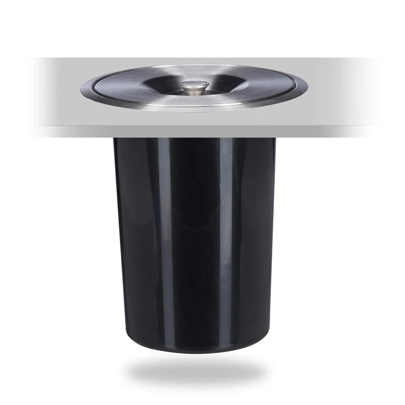 Relaxdays Silver/Black Kitchen Stainless Steel Bio-Waste Bin, Hygienic Garbage Can with Lid, HxD 29.5x26.5 cm