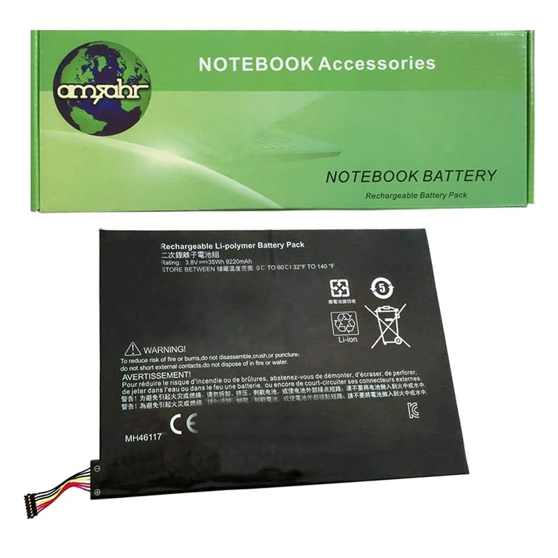 Replacement Battery for HP MH46117, Pavilion X2 10-K020NR Series, Pavilion X2 10-K010NR Series, Pavilion 10-K00 Series - Includes Stereo Earphone