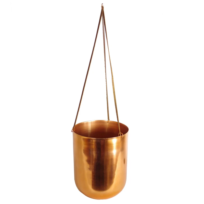 Leaf Copper Planter, Brass, One size