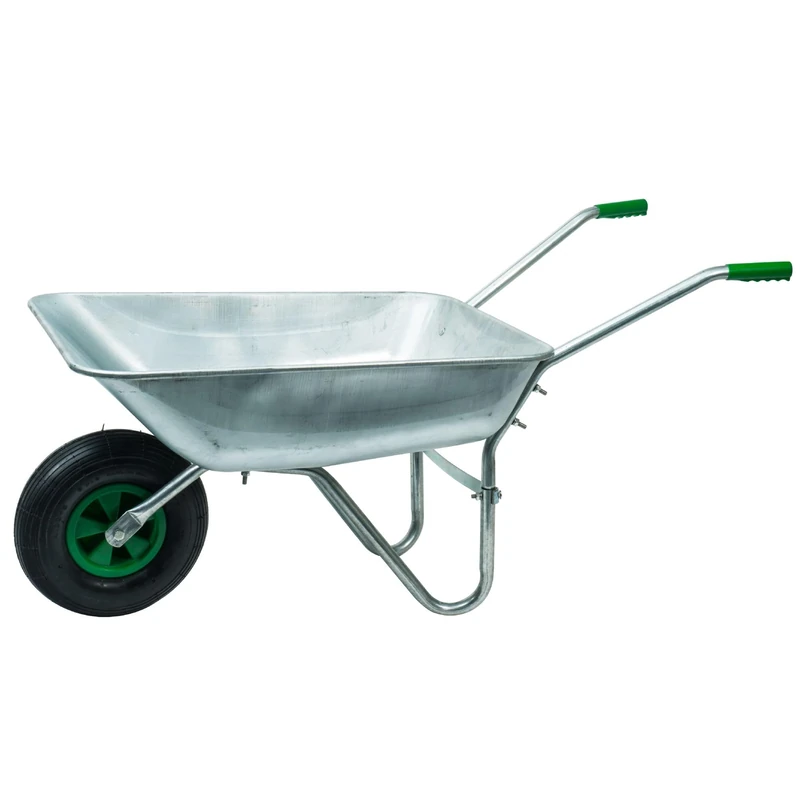 WERKA PRO Galvanised Steel Wheelbarrow with Inflated Wheel