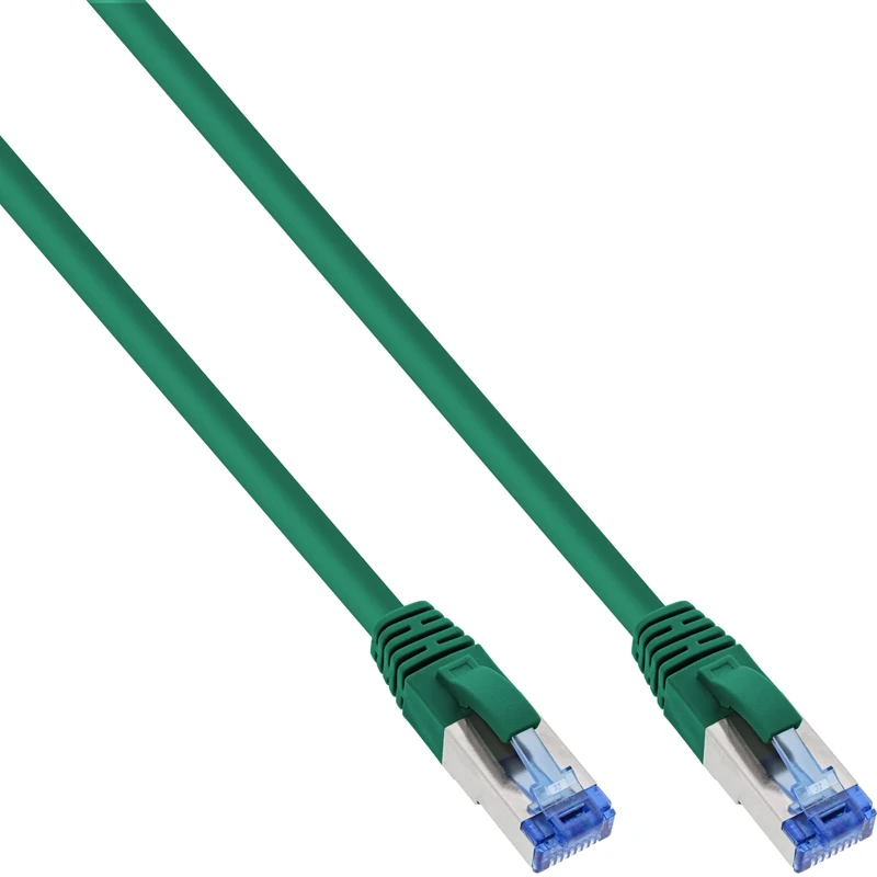 InLine® Patch Cable S/FTP (PiMf), Cat.6A, 500MHz, Halogen-Free, Copper, Green, 15 m