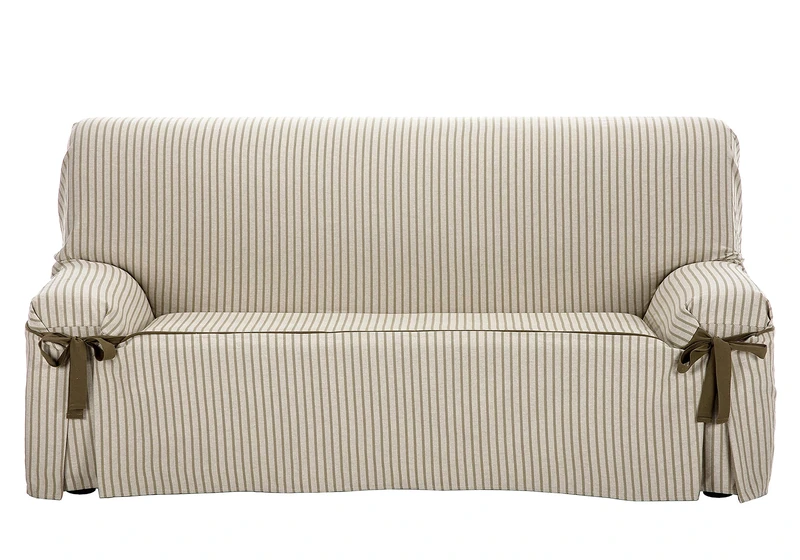 Martina Home Milan Sofa Cover with Bows 3 places 3 Seater Linen