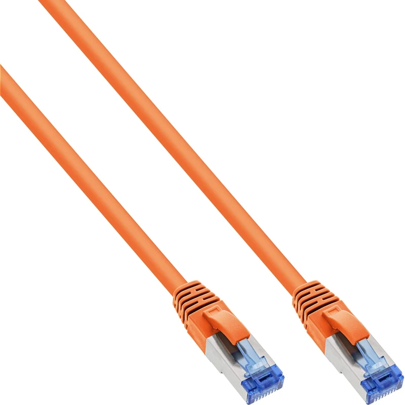 InLine® Patch Cable S/FTP (PiMf), Cat.6A, 500MHz, Halogen-Free, Copper, Orange, 15m