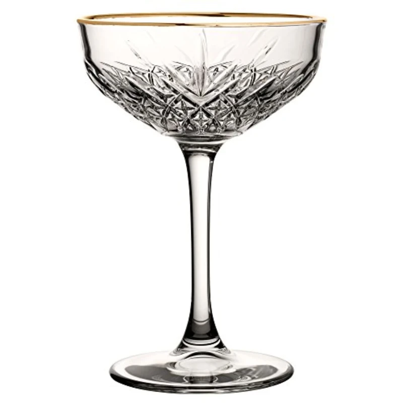 Utopia Timeless Vintage Coupe Glasses Gold Rim 9.5oz / 270ml - Case of 12 - Vintage Glassware