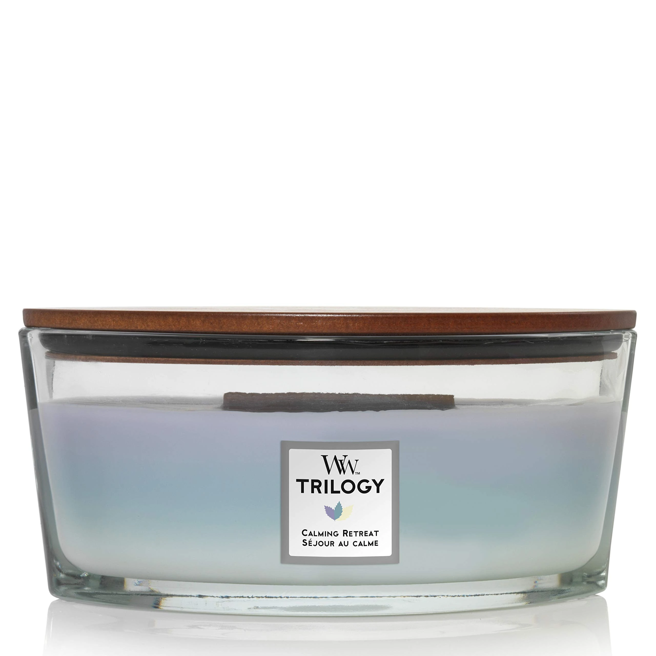 WoodWick Ellipse Trilogy Scented Candle | Calming Retreat | with Crackling Wick | Burn Time: Up to 50 Hours