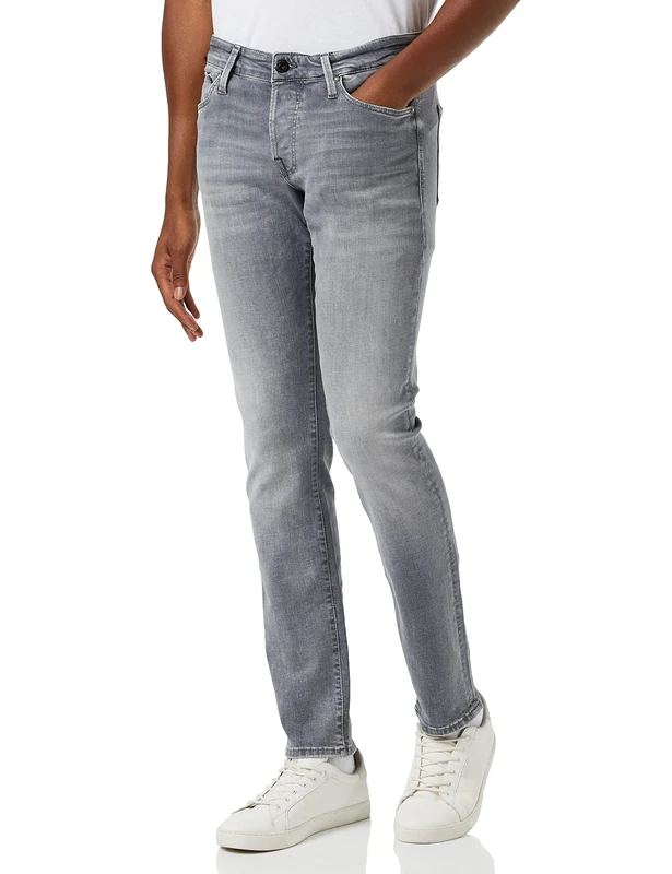 JACK & JONES Men's Jjiglenn Jjicon Jj 257 50sps Noos Slim Jeans, Grey (Grey Denim), 33W / 32L