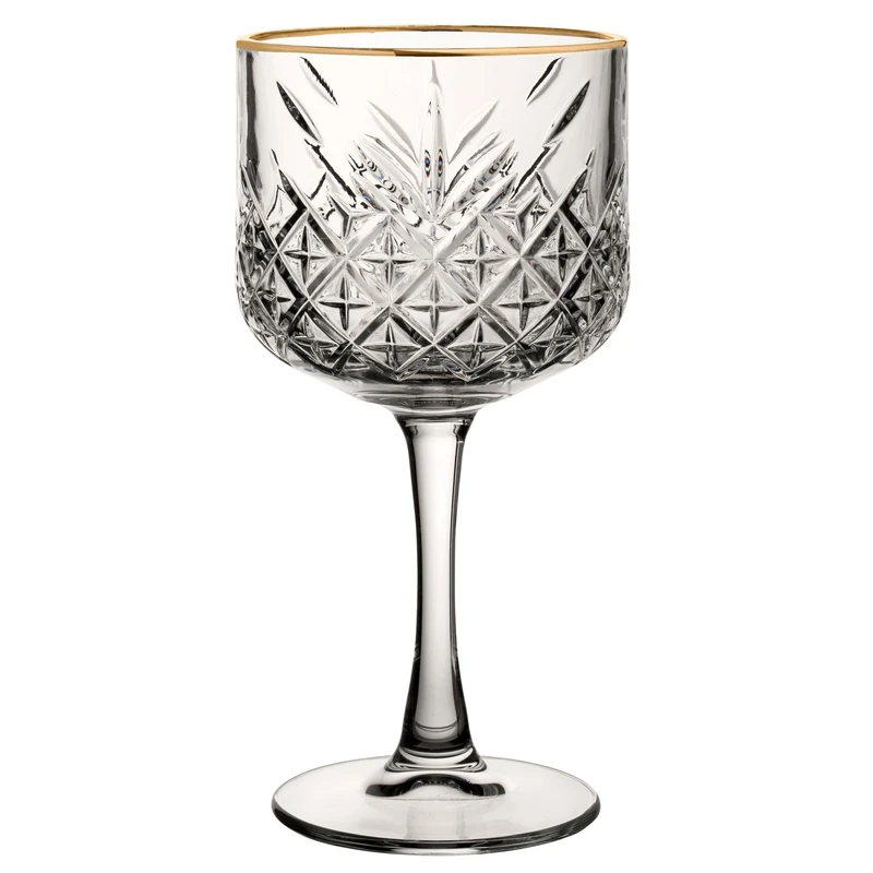 Pasabahce Timeless Vintage Cocktail Glasses Gold Rim 19.25oz / 550ml - Case of 12 - Vintage Glassware